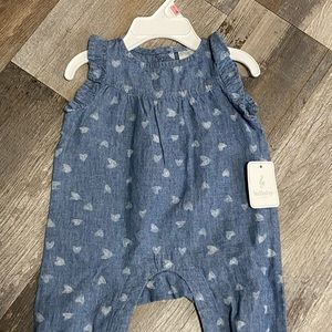 New with tags baby girl long pant romper.